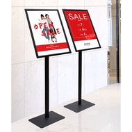 COOLBAR ป้ายสเเตนเลส ขาตั้งป้าย สเเตนเลส ขนาด 45*32.7cm 42*29.7cm ความสูง 129.5cm 108.5cm ฐาน 30*34c