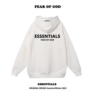 Essentials เสื้อฮู้ด เสื้อสเว็ตเชิ้ต มีกาวด้านหลัง Double Line Couples High Street หลวม แจ๊กเก็ต ฤดู