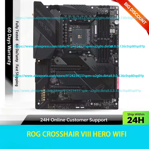For ASUS ROG CROSSHAIR VIII HERO WIFI Motherboard X570 AM4 ATX DDR4 Max 128GBWIFI6 2.5G LAN Fit AMD 