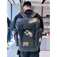 Hitch Badge Backpack Hitch Badge Backpack, Classic Signature C Pattern Canvas+Colorful Badge, Full o