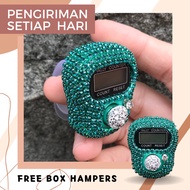 HIJAU Green Swarovski Premium Digital Tasbih | Pearl Tasbih | Beautiful Tasbih