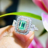 新品nice💚✨！ GIA 1.04ct Green Diamond Ring！ 高色Light Yellow- Green綠鑽戒指，難得稀有「Green」結尾！ 顏色清新色純少雜色LYG 搭配兩粒高