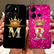 Tecno Pop 7 Pro Pop7 BF6 BF7 BF7h Fashion Initial Letter Couple Phone Case Tecno Pop 7 7Pro Soft Sil