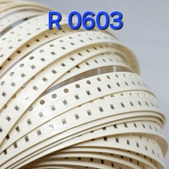 ( 100 ตัว ) R 0603 ตัวต้านทานแบบชิป R Chip R smd 1/10W 5% ขนาด 0603 Resistors smd Chip