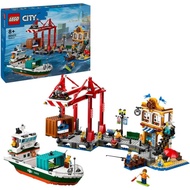 [sgstock] LEGO City Seaside Harbour with Cargo Ship Toy 60422, Building Set for Boys and Girls Aged 