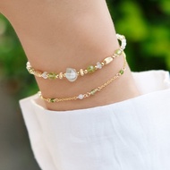 葡萄園之戀-14K包金橄欖石葡萄石手鍊