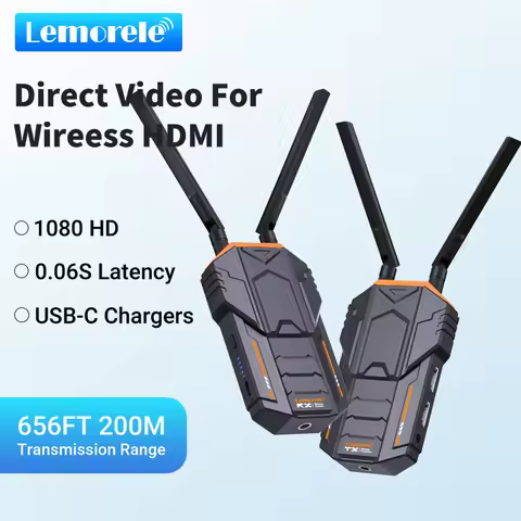 Lemorele Wireless HDMI Transmitter Receiver Kit 200M 5.8Ghz Image Video Transceiver For Camera Lapto