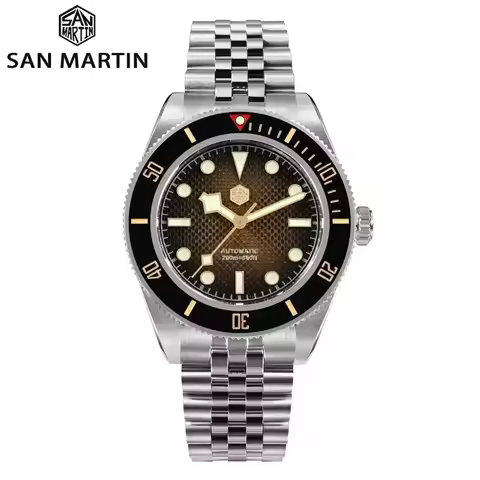 San Martin 3D Waffle Dial 40mm Dive Watch for Men NH35 Automatic Mechanical Sapphire Waterproof 200m