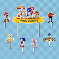 Sonic themed birthday cake topper cake decoration Super Sonic/