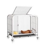 Dog Cage Household Large Dog Folding Dog Cage Indoor and Outdoor Golden Retriever Labrador Cage with Toilet outside