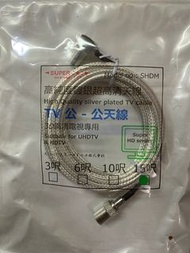 15呎高純度鍍銀超高清電視天線High Quality silver plated tv cable suitable for UHDTV &amp; HDTV TV 公 - 公天線