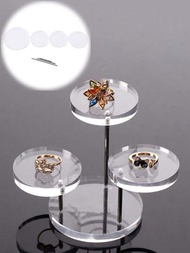 珠寶收納盒珠寶展示架透明亞克力不銹鋼耳環手鐲項鍊展示架三層擱板