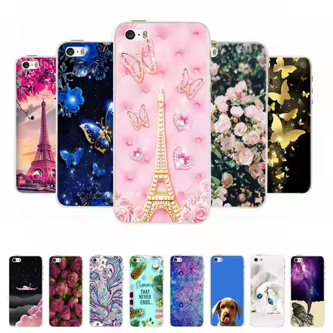 Phone Case For iPhone 4 4S 5 SE 5S 5SE Fundas Coque Silicone Case Soft Back Cover For iPhone 4 5 S C