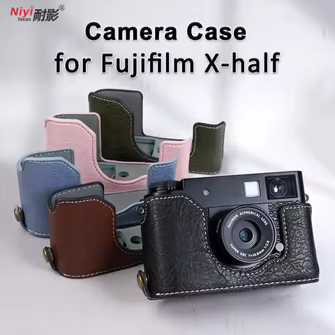 Camera Half Case for Fujifilm X-half Camera Protector Cover Pouch Bag Leather Case Bottom Opening An