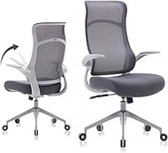 Nouhaus Wave Ergonomic Office Chair. Rolling Mesh Office Chair with Lumbar Support and Adjustable Arms. Comfortable Computer Chair, Home Office Desk Chairs, Task Chair or Gamer Chair (Grey)