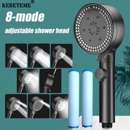8 Modes Shower Head High Pressure With Filter Saving Shower Massage Shower Head Replaceable Filter Cotton Accessories