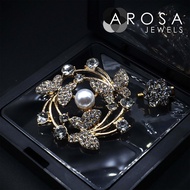 Arosa Jewels Classic Series 2-in-1 set brooch pin kerongsang D7-01 (4.0cm x 4.0cm) kerongsang brooch