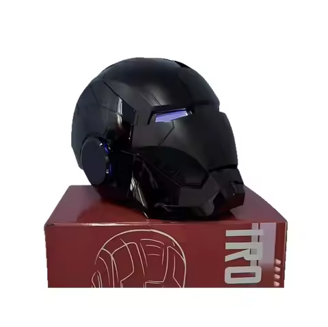 New Iron Man Helmet Mark Edition - Black Gold & Silver Motorized Voice Control Mask, Electronic Cosp