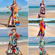 ชุดกีฬาชายหาดใหม่พิมพ์ลายผ้าคอตตอนหลวมๆ สำหรับผู้หญิง เสื้อคลุมกีฬาชายหาด ชุดว่ายน้ำ ชุดกีฬาชายหาด ช