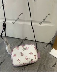 Coach蔻馳紫色花卉相機包