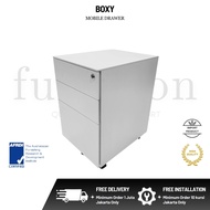 Mobile Drawer Pedestal Boxy Furnicon / Lemari Besi Mobile Drawer Metal / Lemari Arsip Besi 3 Susun