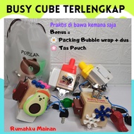 BUSY CUBE BUSY BOARD CUBE CHILDREN'S MONTESSORI TOY SENSORY PLAY CHILDREN WOODEN BUSY BOARD