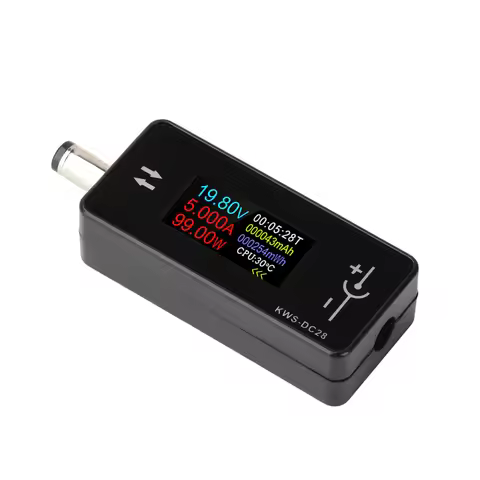 KWS-DC28 Voltage Ammeter Power Meter 0.96 inch TFT HD Digital Display DC 5.5*2.5 Interface Tester DC