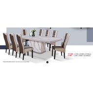 TT103 C-907 1+8 Seater Grade A Italy Marble Dining Set With High Quality Turkey Leather Cushion Chair / Dining Table / D