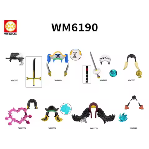 Anime Pirate Theme Building Block Figures, Mini Action Character Model Toys Cartoon Pirate Captain B