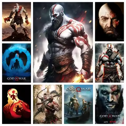 God Of War Ragnarok 5D DIY Diamond Painting Kit Greek Mythology Kratos Art Mosaic Cross Stitch Handc