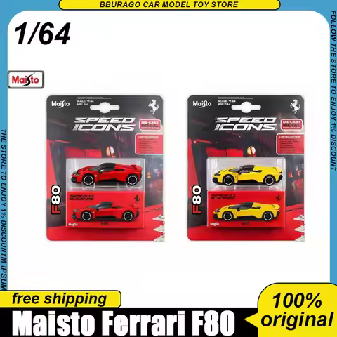 Maisto Speed Icons 1:64 Ferrari F80 Static Alloy Hypercar Diecast Collectible Car Model Removable Re