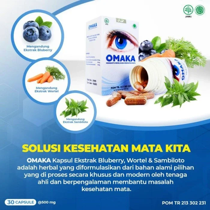 OMAKA - Isi 30 Kapsul / Obat Mata Katarak / Plus-Minus / Mata Bengkak / Keluhan Mata