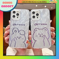 Realme 5 5i 5s 6i C3 C12 C15 C35 C55 C63 C65 C67 cute rabbit bear feather case casing cover fon saru