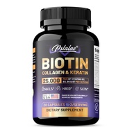 Biotin | Collagen | Keratin -  Hair Growth Support Skin & Nails - 25000 mcg Vitamins B2  B6 & D + B1