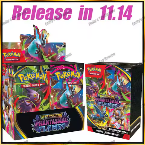 In Stock 100% Original Pokemon Mega Evolution Phantasmal Flames English Version M2 Booster Box Bundl