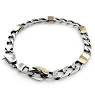 成色極佳 ▲ TIFFANY&Co. Tiffany 復古 Figaro SV925 18K 金鍊手鍊 銀色/金色 義大利製造 重量 11.3 克 男士
