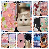 Vivo Y71 Y71i Y71A 1724 1801 1801i Cute Flower Cat Printed Casing VivoY71 Y 71 71i 71A Soft Silicone