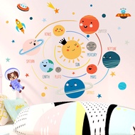 Hand-Painted Solar System Kindergarten Wall Stickers Universe Space Planet Solar System Galaxy Plane