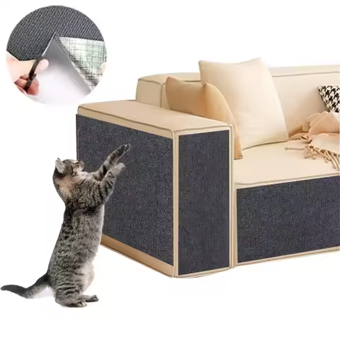 40cm X 100/200/300cm Trimmable Cat Scratch Board Cat Scratch Sofa Sticker Adhesive Carpet Cat Scratc