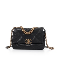 Chanel Black Quilted Lambskin Chanel 19 Flap Brushed Gold, Silver and Ruthenium Hardware, 2022