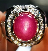 Natural Batu Permata Cincin Red Ruby Star Burma Fatkwa Kristal