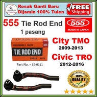 1 pasang x 555 Sankei Japan - Honda City TMO / Civic TRO TIE ROD END ( SE-H111 )