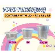 4oz 6oz 8oz PP Round Container (100pcs) ABBA LAVA/ Disposable Plastic PP Food Container / Bekas Dadi