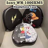 【High quality】 For Sony WH-1000XM5 Headphone Case Cute Cartoon Headset Earpads Storage Bag Casing Box