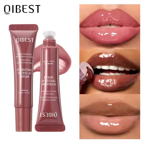 QIBEST Watery Crystal Clear Jelly Lip Oil Lip Balm Moisturizing Smoothing Lip Lines Jelly Pout Lip G