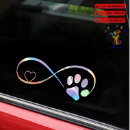 Beautiful curved love cat footprint Sticker car body Sticker