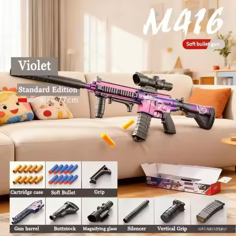 Manual Bolt Soft Bullet Shell Ejecting M416 Guns Toys for Boys Kids Rifle Sniper Air Gun Weapon Foam