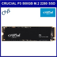 Crucial P3 500GB PCIe 3.0 NVMe™ technology M.2 2280 Solid State Drive CT500P3SSD8 5 Years Manufacturer Warranty