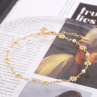 Hyl Jewelry 24A Gelang Kaki Titanium Wanita Emas Muda Perak Asli Dewasa Anti Karat Silver Kerincing