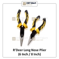 R'DEER Long Nose Dynagrip Plier 6 Inch (3216) &amp; 8 Inch (3218) Pliers Playar Clip Muncung Tirus Panjang